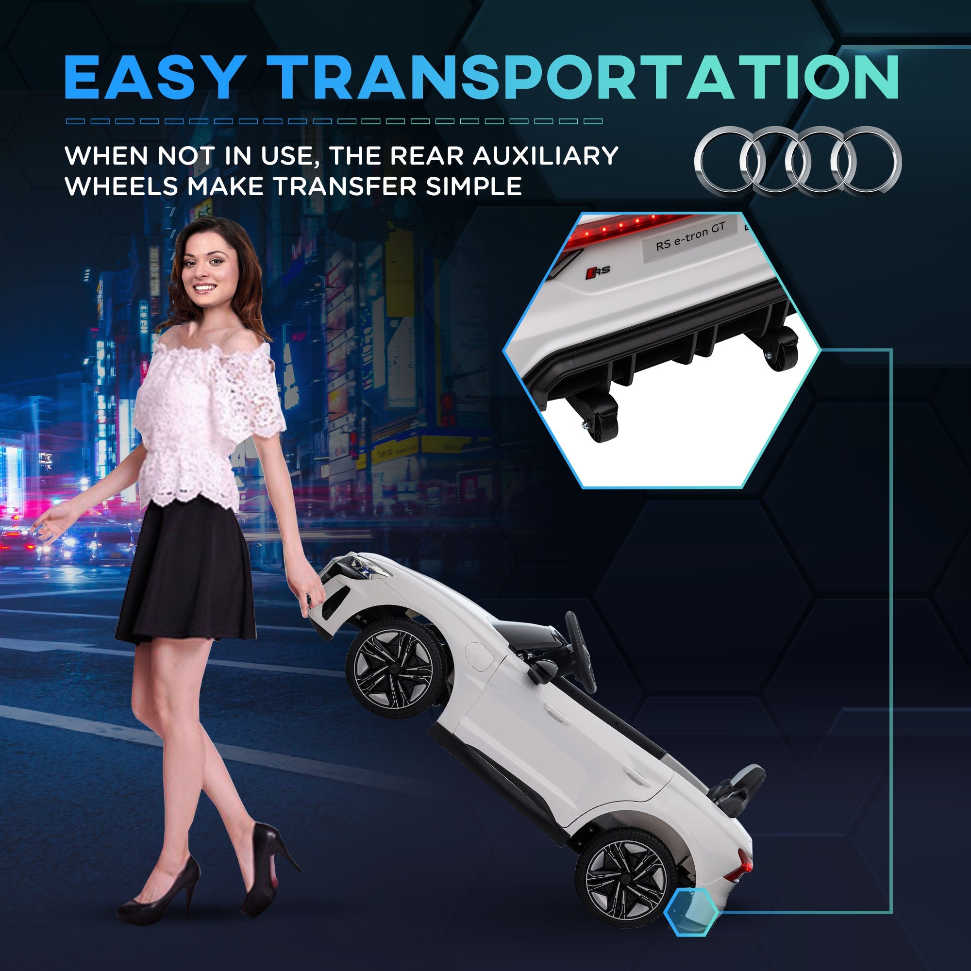 Aosom Electric Kids Ride-On Car - 12V with Remote Control, 3.1 MPH, Suspension System for Boys & Girls Aged 37-60 Months