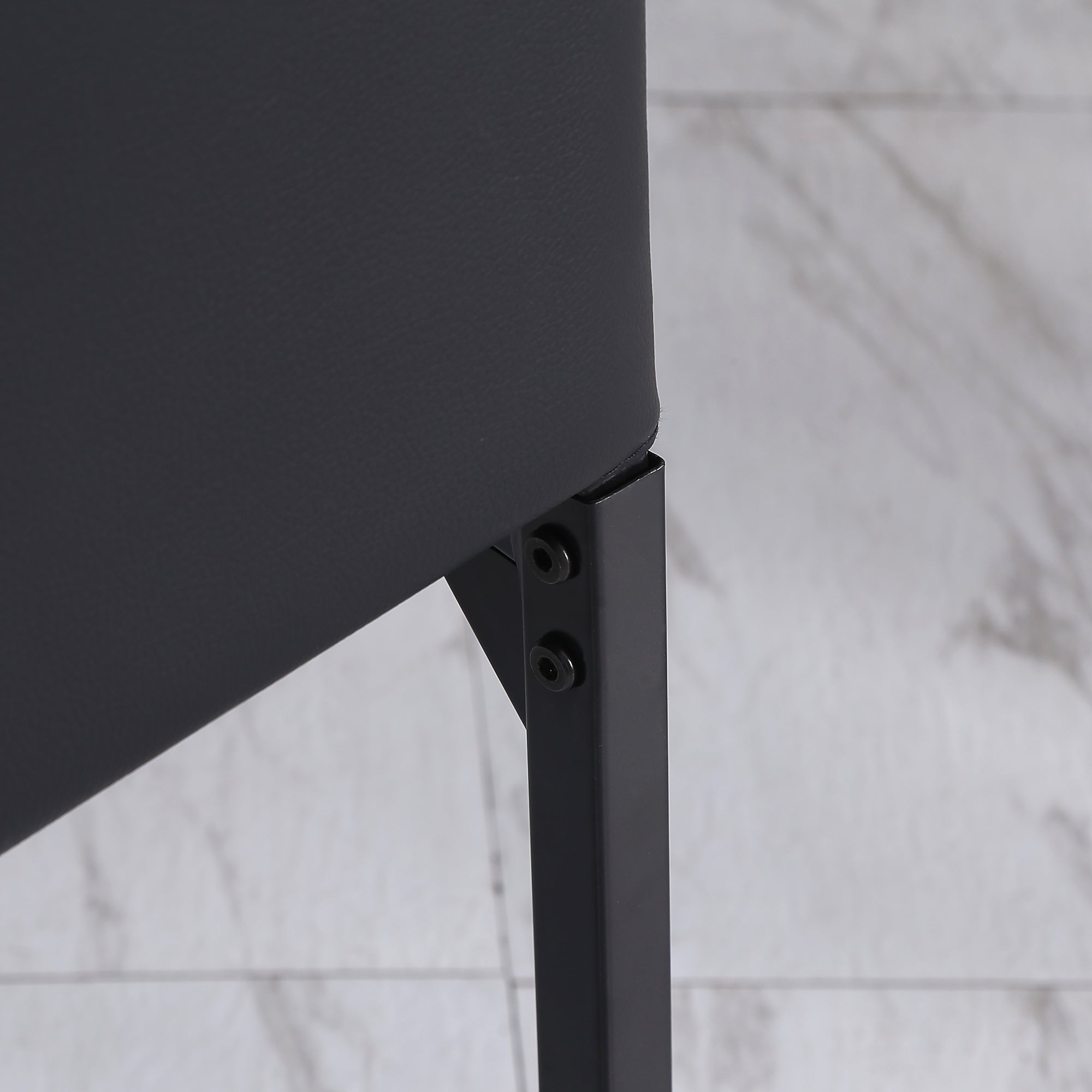 HOMCOM Set of 6 Modern Dining Chairs, Tufted High Back Side Chairs with Upholstered Seat, Steel Legs for Living Room, Black