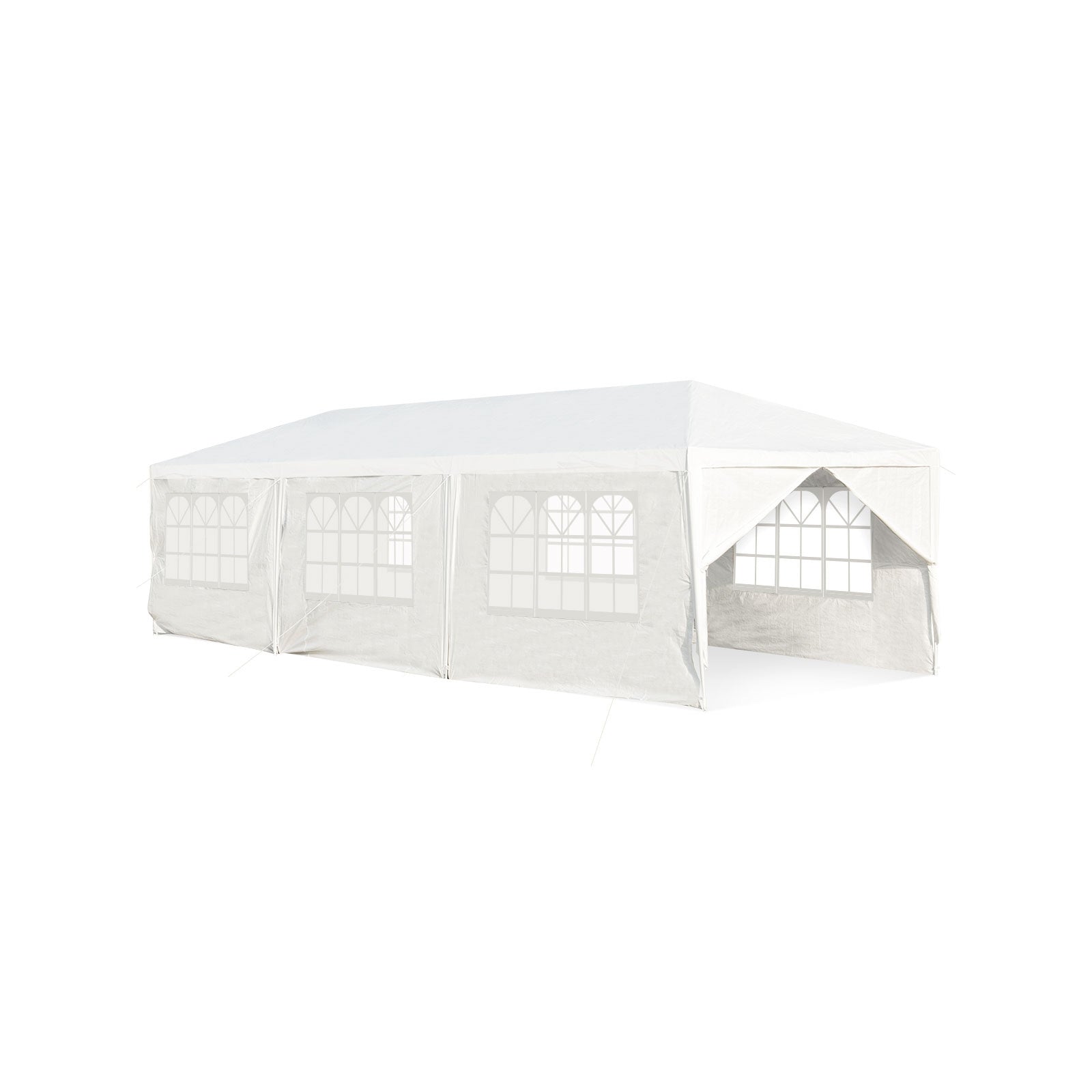 10 x 30 Feet Outdoor Canopy Tent with 6 Removable Sidewalls and 2 Doorways-WhiteÂ