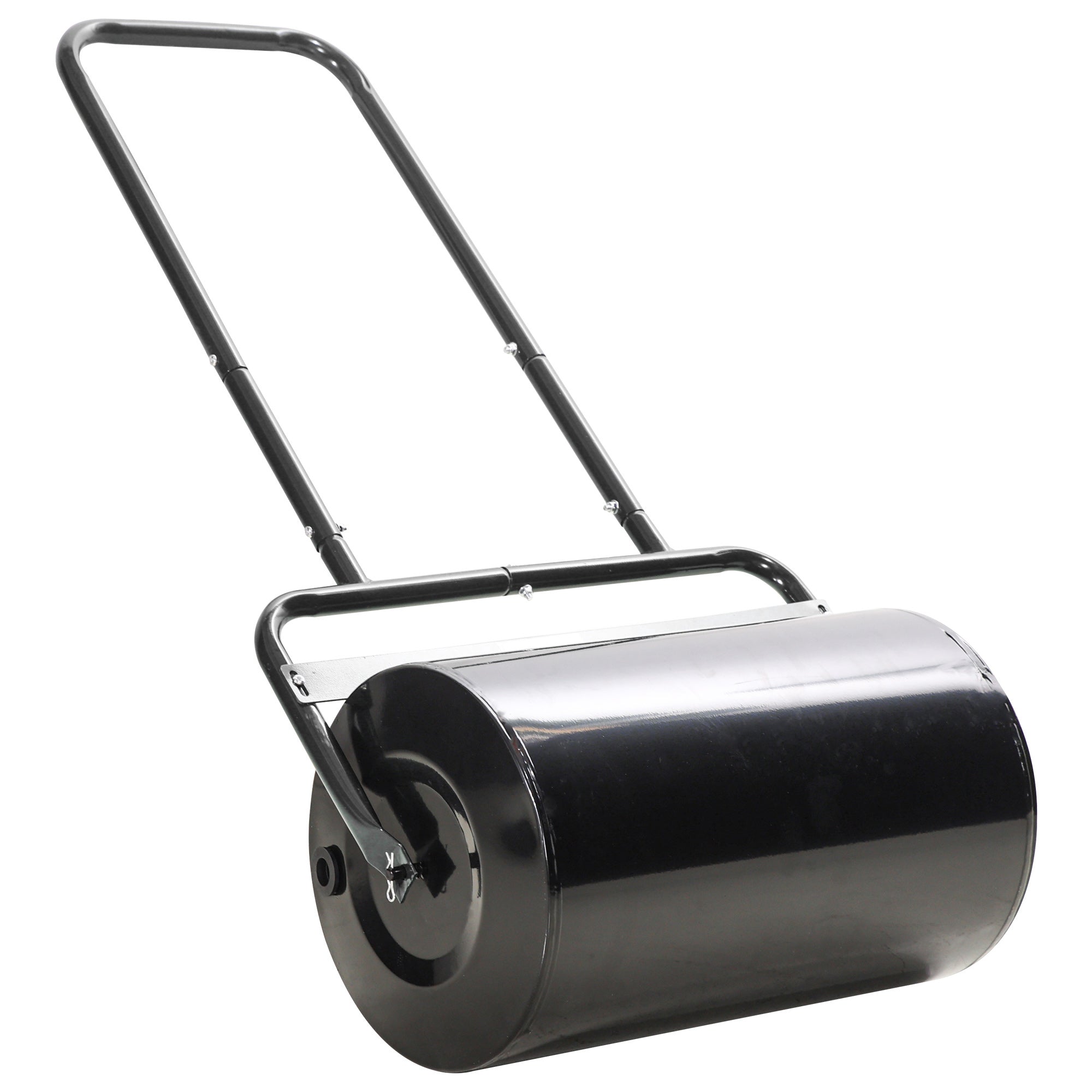 Outsunny 20" Heavy Duty Lawn Roller - Push/Tow Behind, Black, for Sod & Grass Flattening with 10gal Water/136lbs Sand