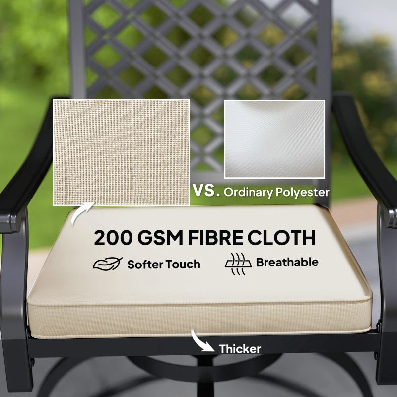 Outdoor Bar Stools Set of 2, Bar Height Swivel Patio Chairs with Cushion, Pillow Footrest for Poolside, Backyard