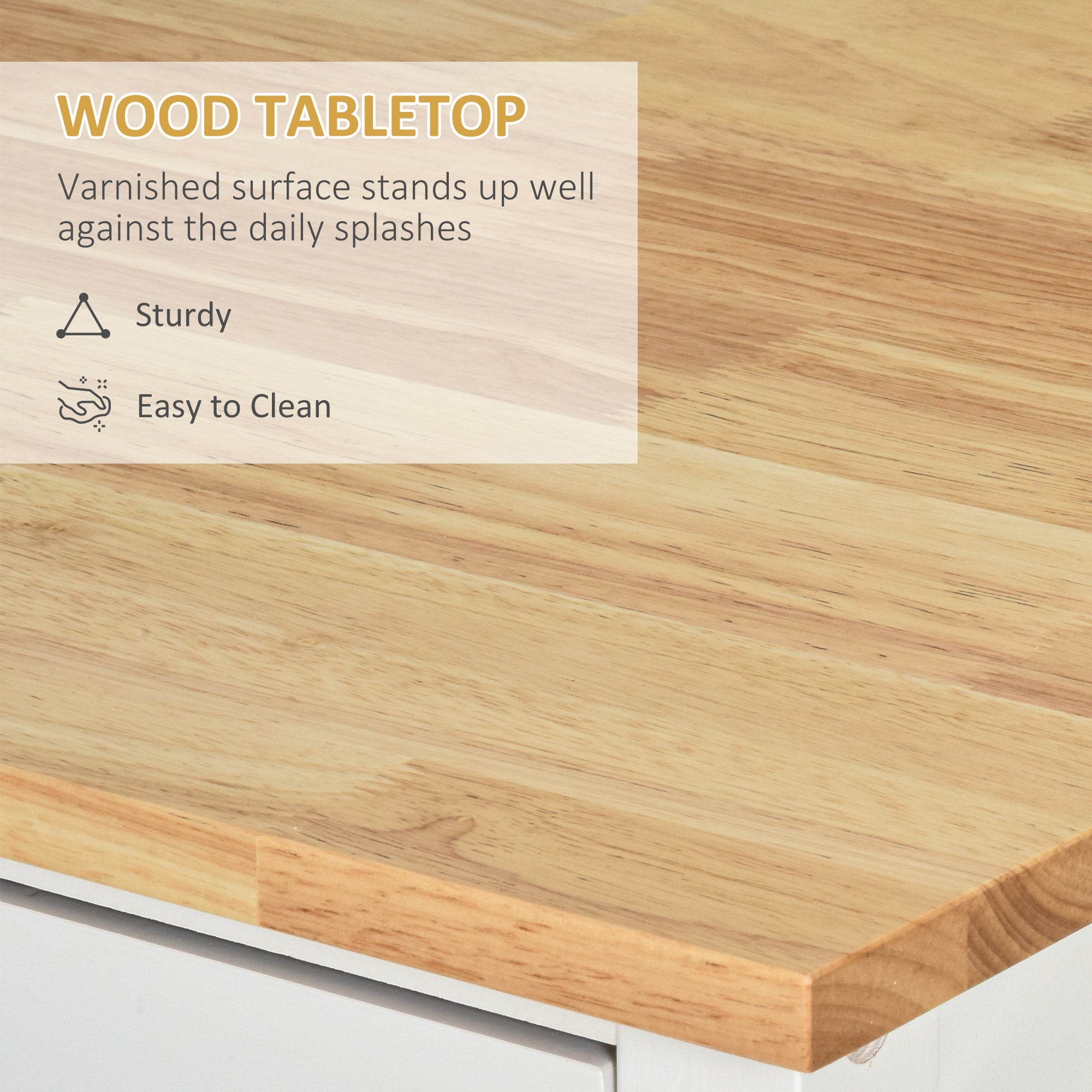 HOMCOM Versatile Valet: Wooden Rolling Kitchen Island with 360° Swivel Wheels, Dining Cart with Drawer, White Finish