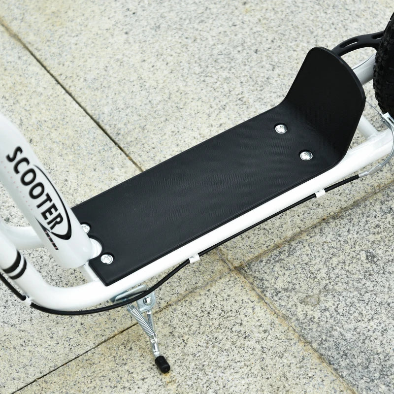 Aosom Dual Brakes Kick Scooter 12-Inch Inflatable Front Wheel Ride On Toy for Age 5+, White