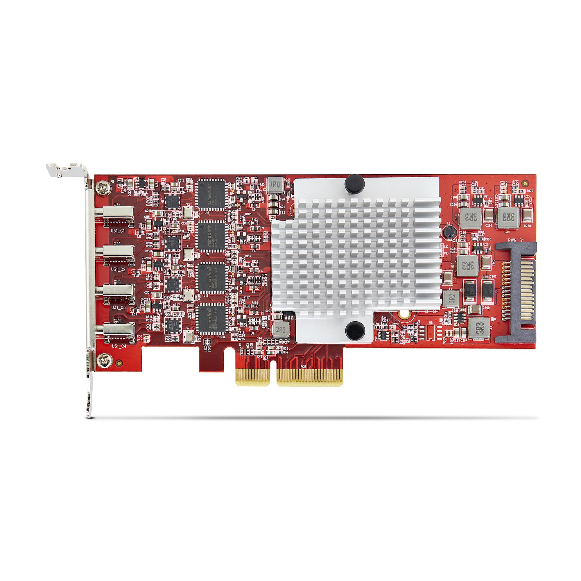 4-Port USB Type-C PCIe Card, USB 3.2 10Gbps, USB-C PCI Express Expansion Card, 4x Independent USB Controllers, Windows/Linux/macOS, TAA-Compliant