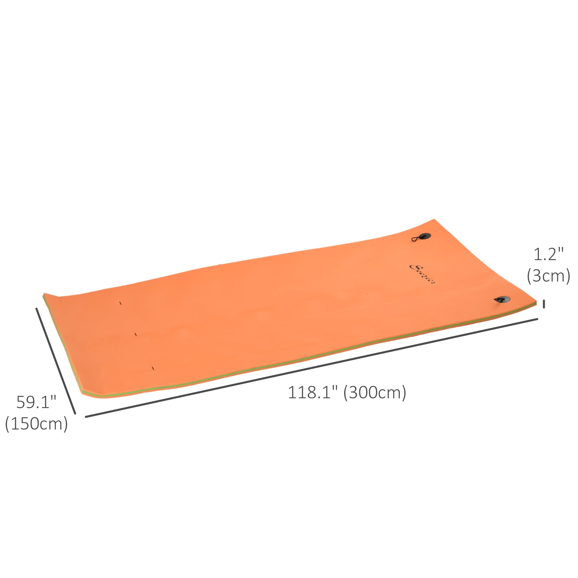 Soozier 10x5ft Orange Roll-Up Pool Float: Water Mat for Lake, Ocean, Pool Relaxation & Recreation