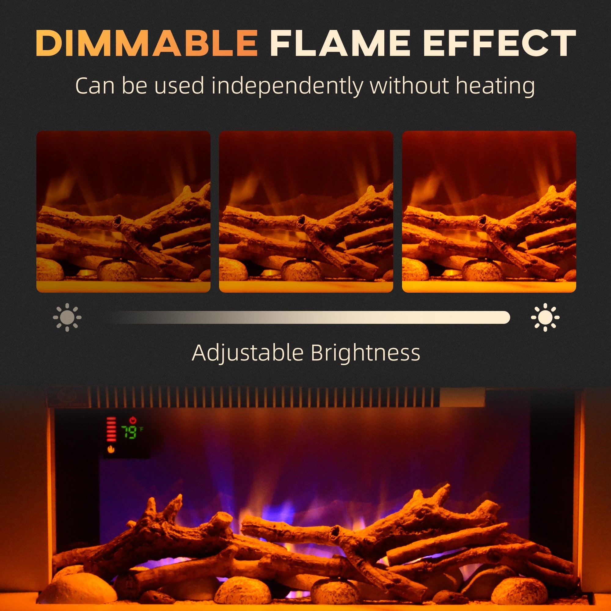 HOMCOM 32 Inches Freestanding Electric Fireplace with Mantel, 1500W Replaceable Fireplace Insert Heater with Timer, White