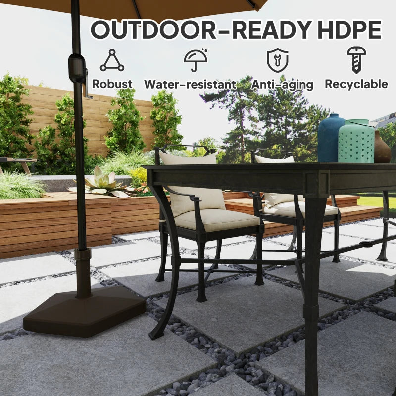 Patio Umbrella Base Holder, Heavy Duty Outdoor Umbrella Stand Base, Poolside, Brown