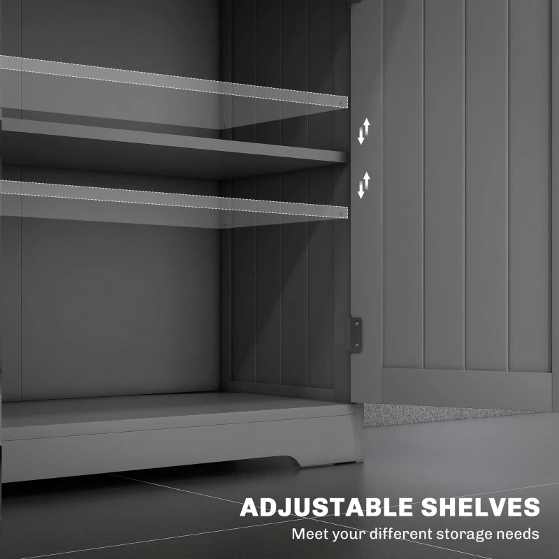 Bathroom Cabinet, Bathroom Storage Cabinet with 2 Drawers, Adjustable Shelf for Living Room, Entryway, Grey