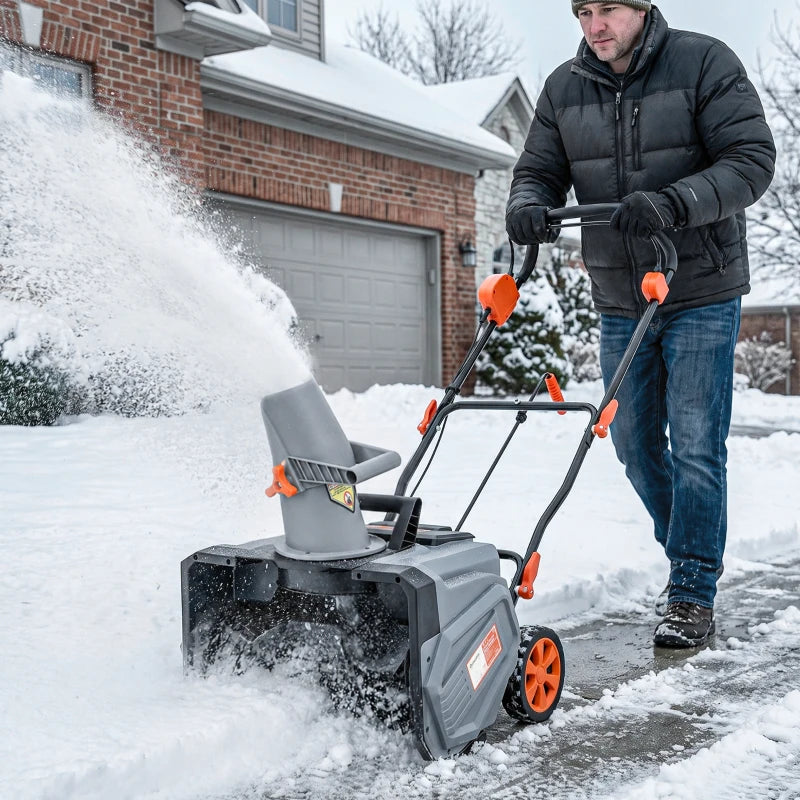 40V 18" Cordless Snow Blower with 1400W Brushless Motor, 2 Batteries & Fast Charger
