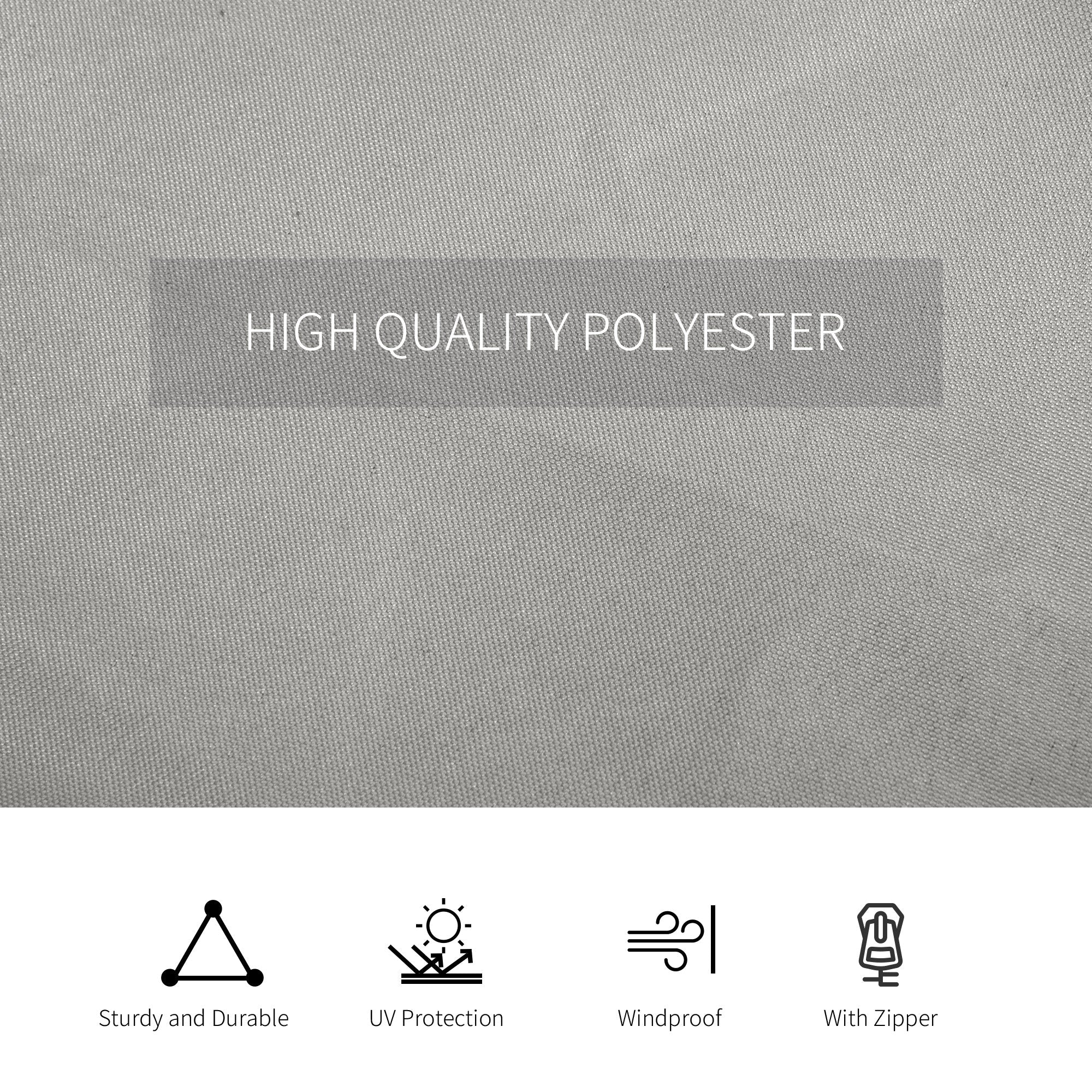 Outsunny Gazebo Curtain 10'x10' Sidewall Set 4 Panels with Hooks Light Grey for Outdoor Shelter