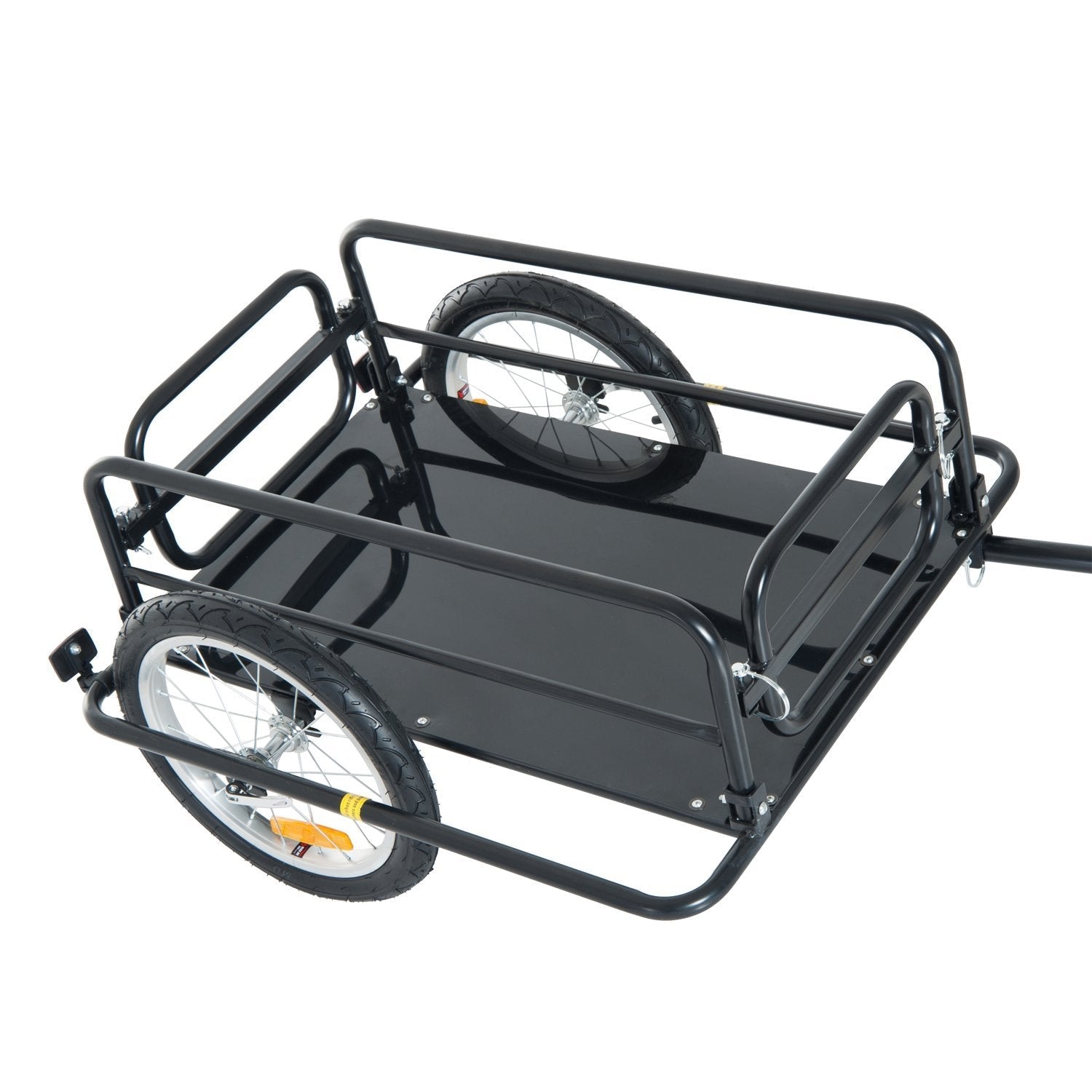 Aosom Folding Bicycle Cargo Trailer Utility Carrie Bike Cart Garden Patio Tool New