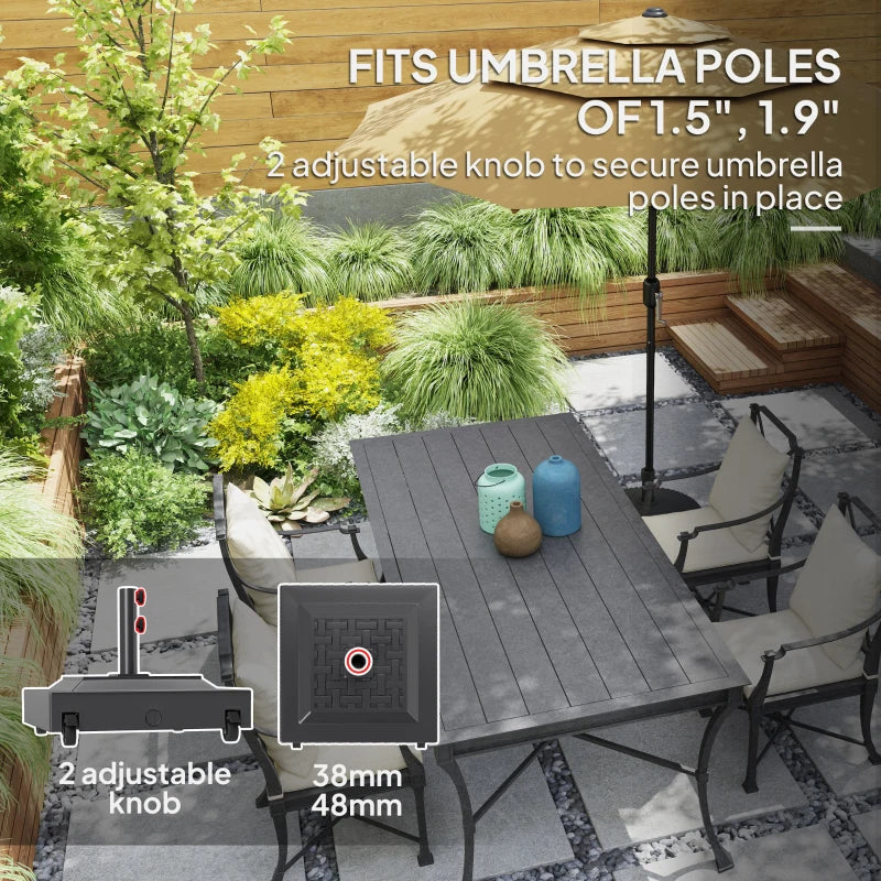 Outdoor Umbrella Base with Wheels, Heavy Duty Patio Umbrella Base, Patio Umbrella Holder, Black