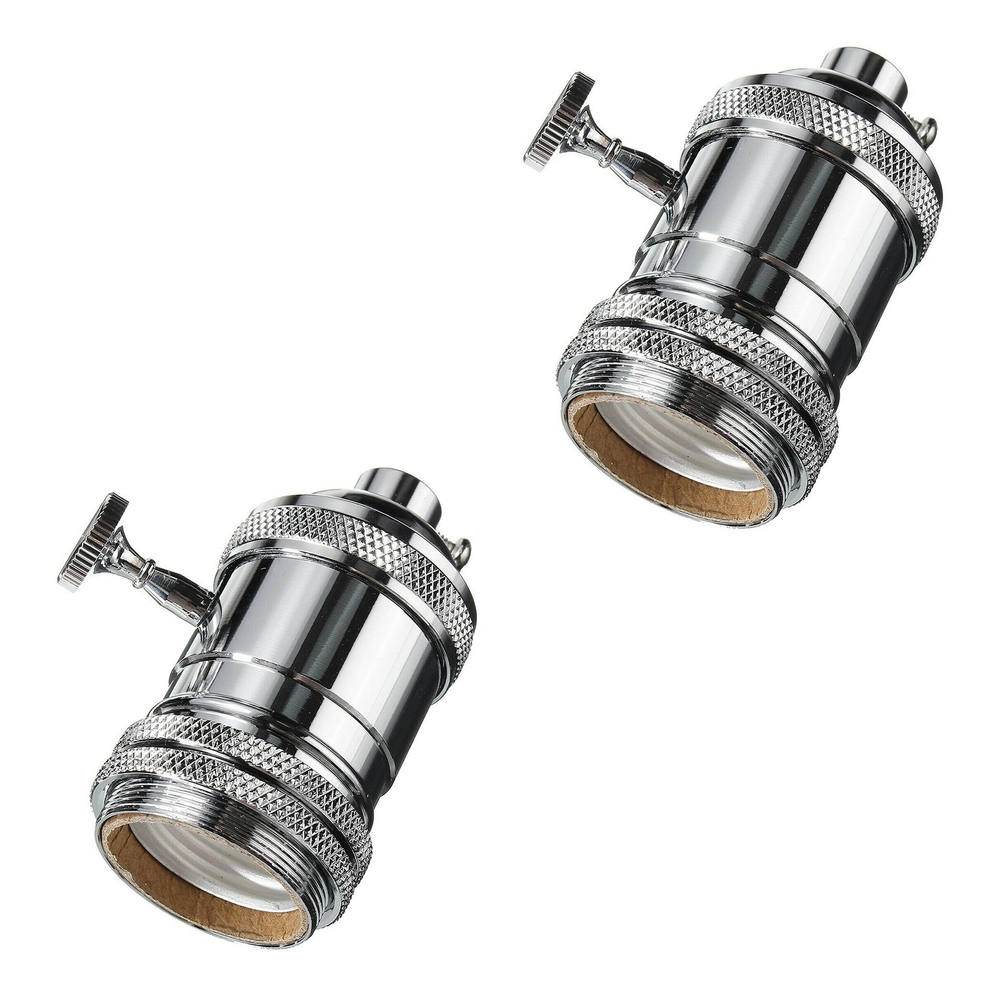 Vintage Metal Bulb Socket Lamp Holder With Switch And Screw~1753