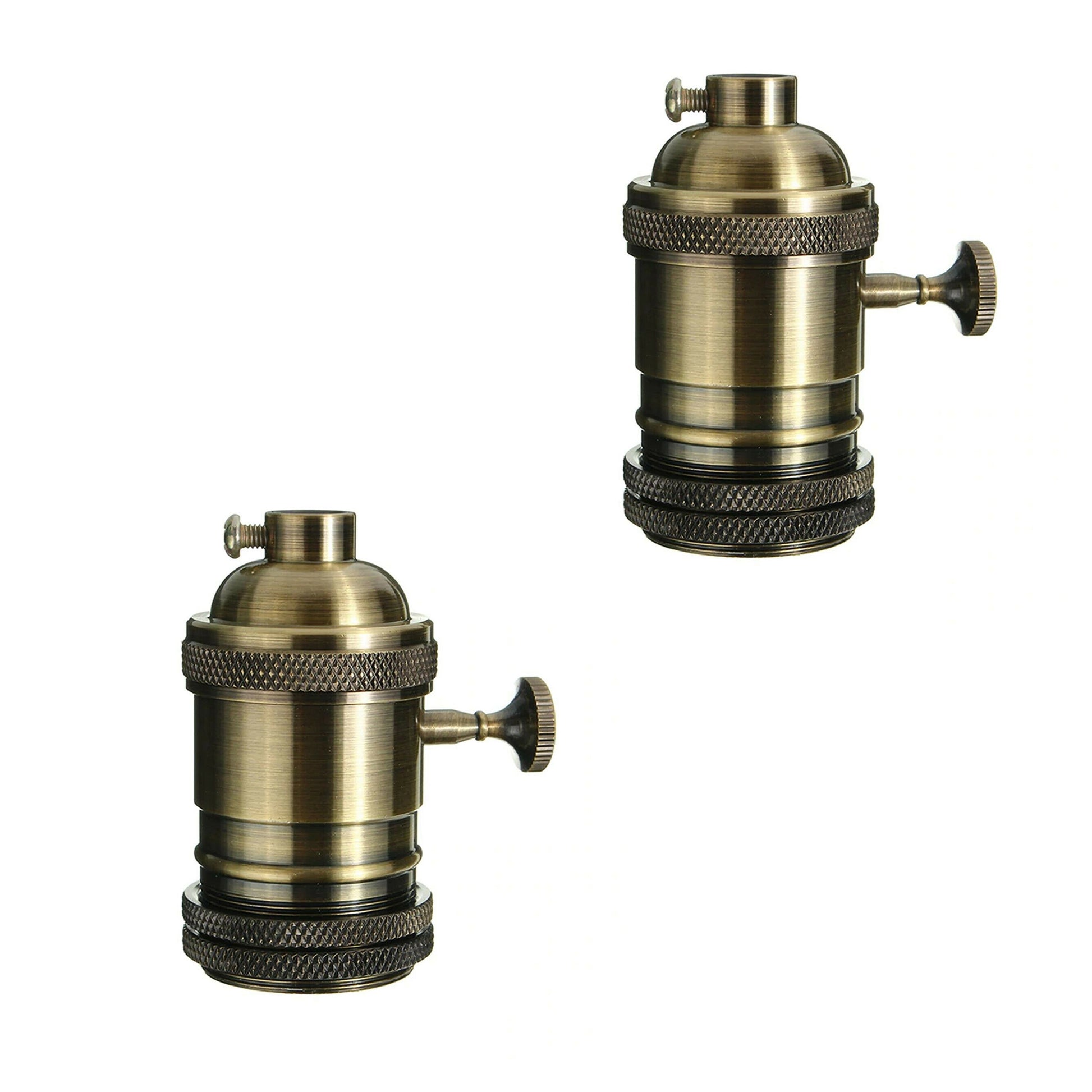 Vintage Metal Bulb Socket Lamp Holder With Switch And Screw~1753