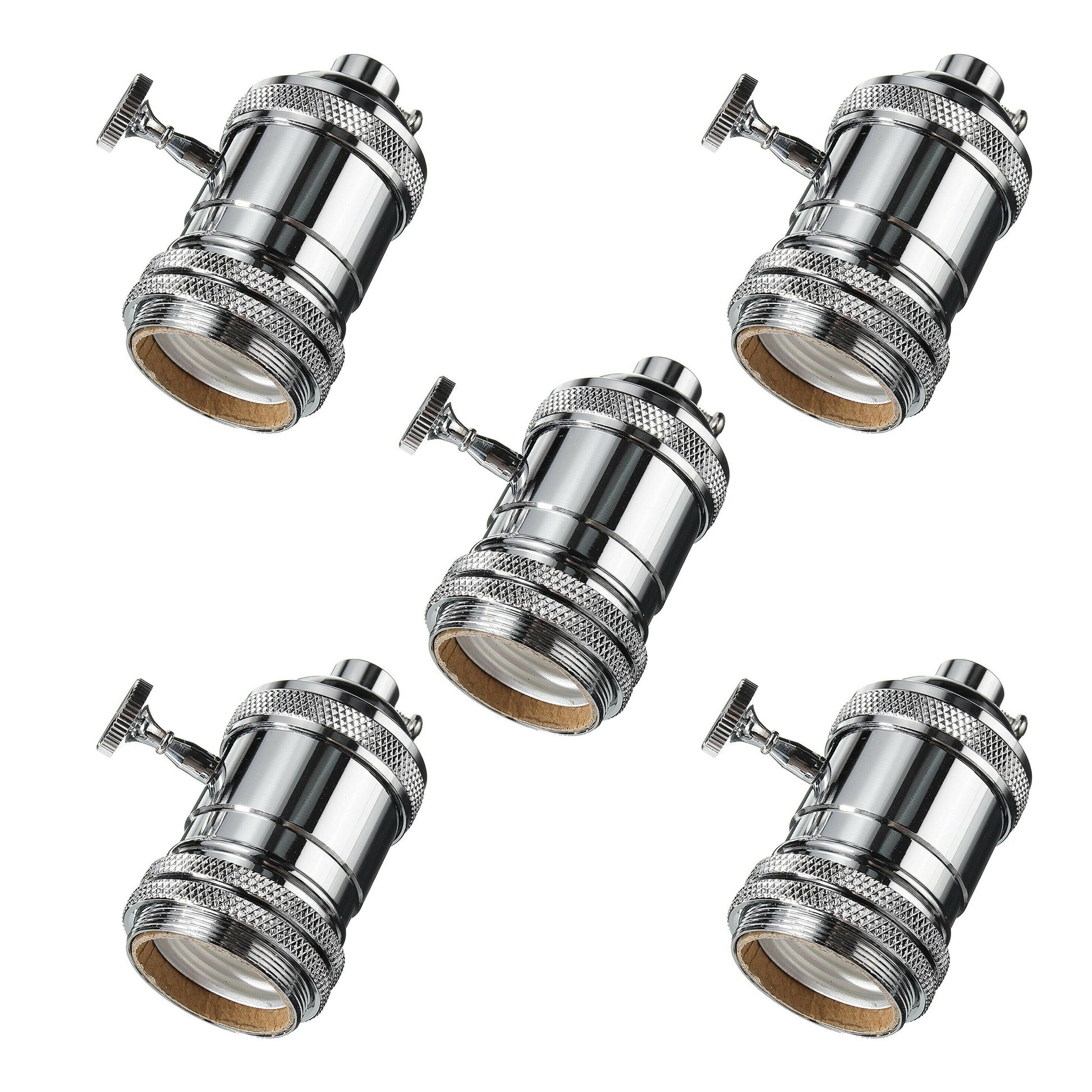 Vintage Metal Bulb Socket Lamp Holder With Switch And Screw~1753