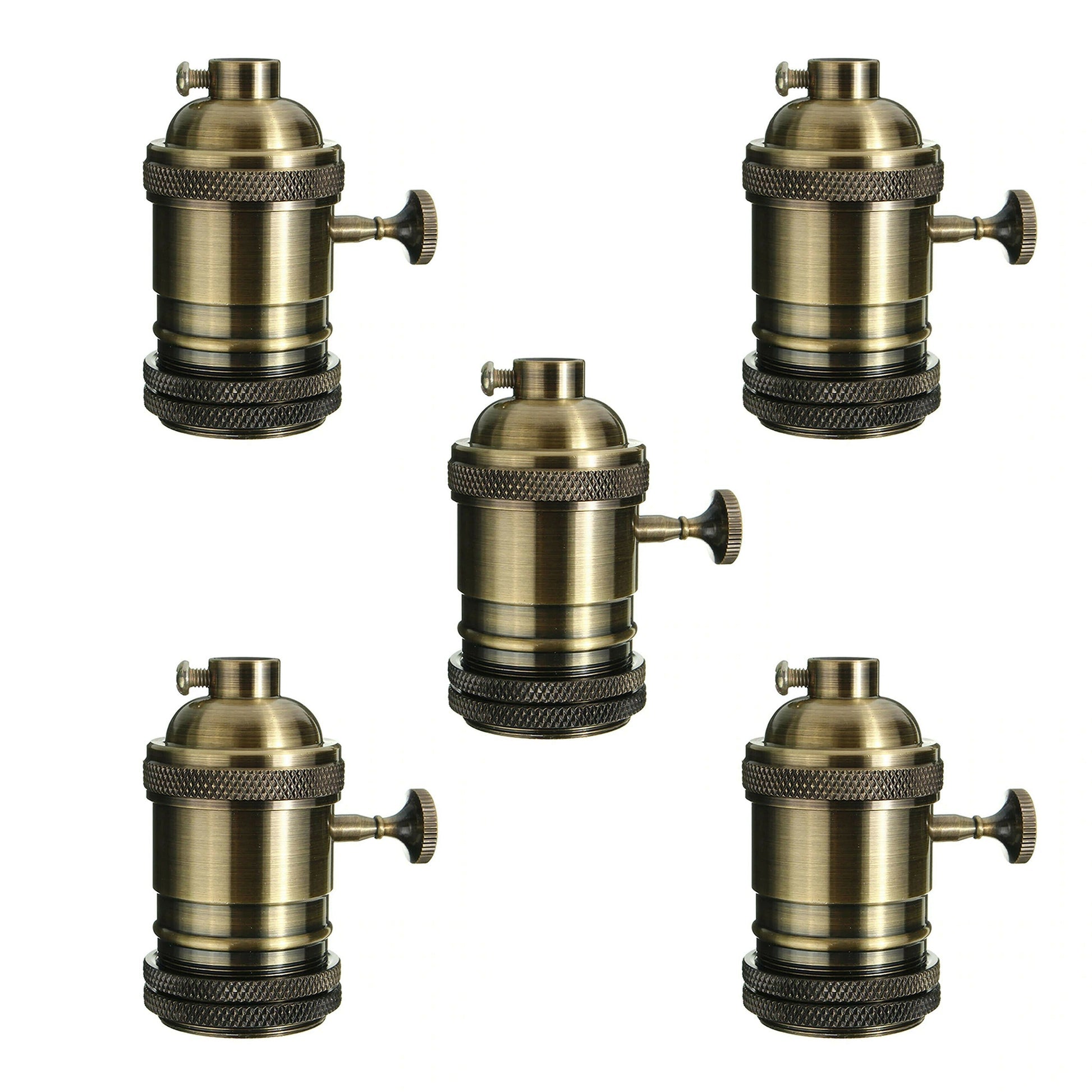 Vintage Metal Bulb Socket Lamp Holder With Switch And Screw~1753