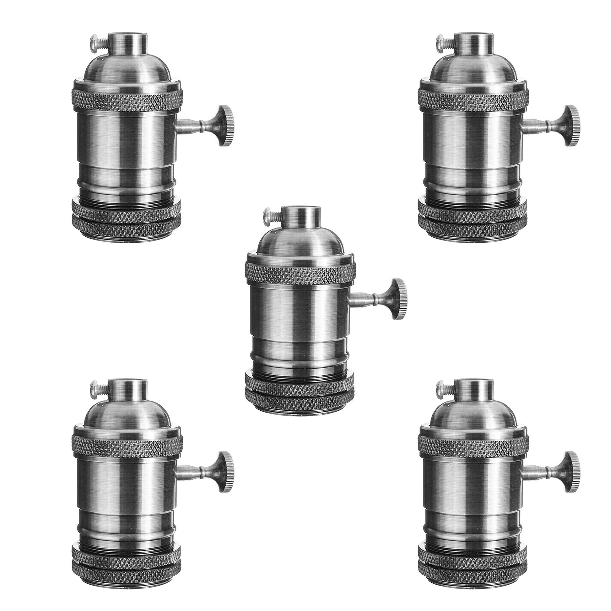 Vintage Metal Bulb Socket Lamp Holder With Switch And Screw~1753