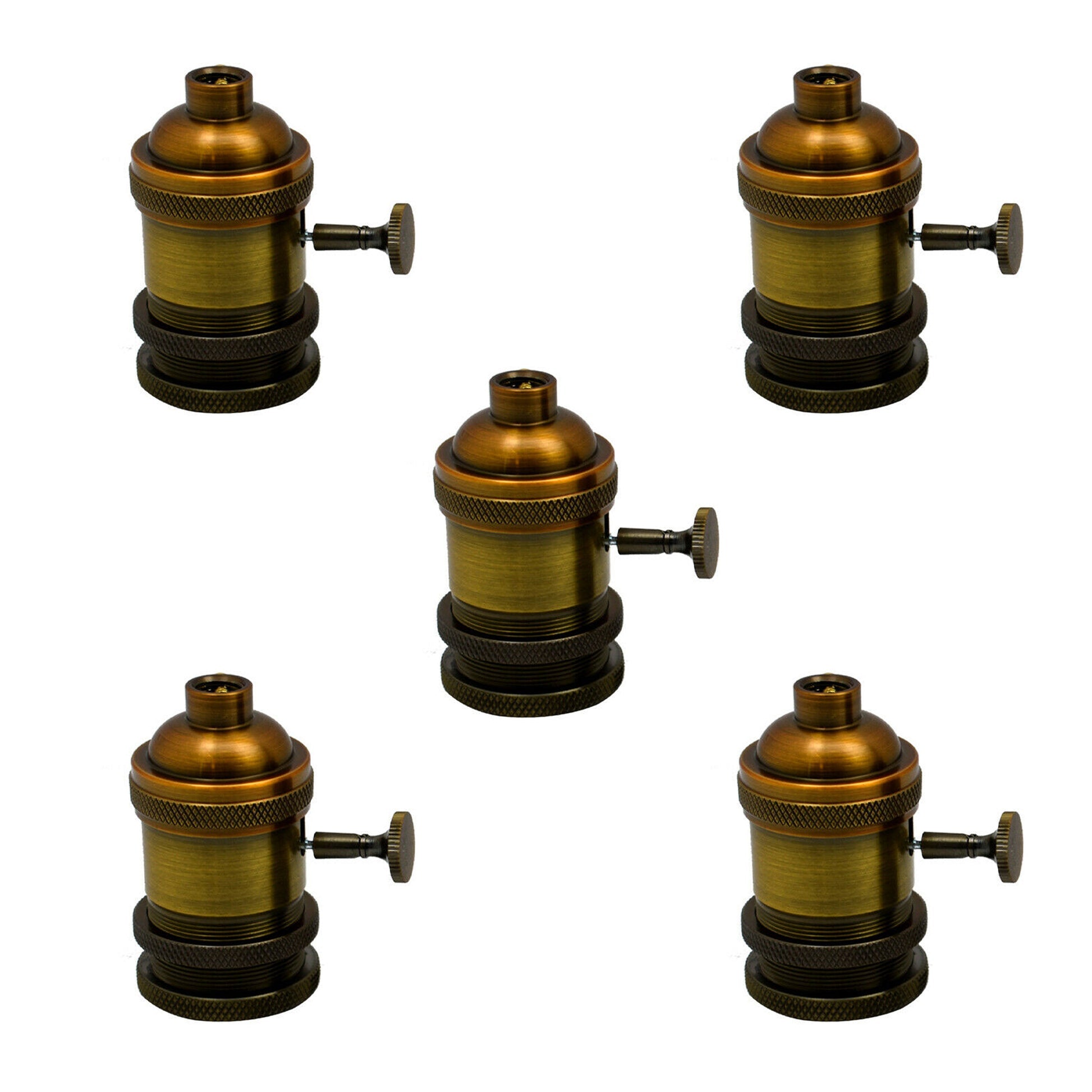 Vintage Metal Bulb Socket Lamp Holder With Switch And Screw~1753