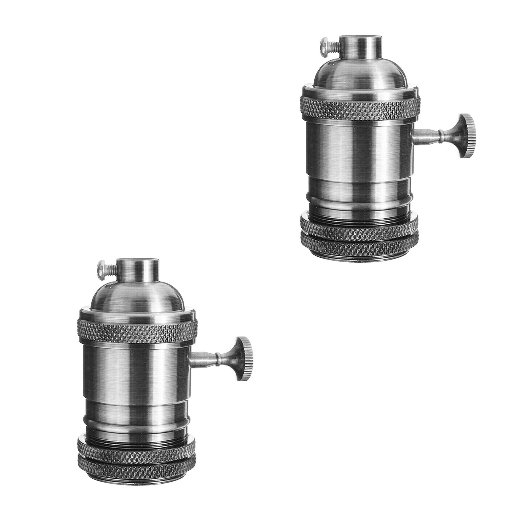 Vintage Metal Bulb Socket Lamp Holder With Switch And Screw~1753