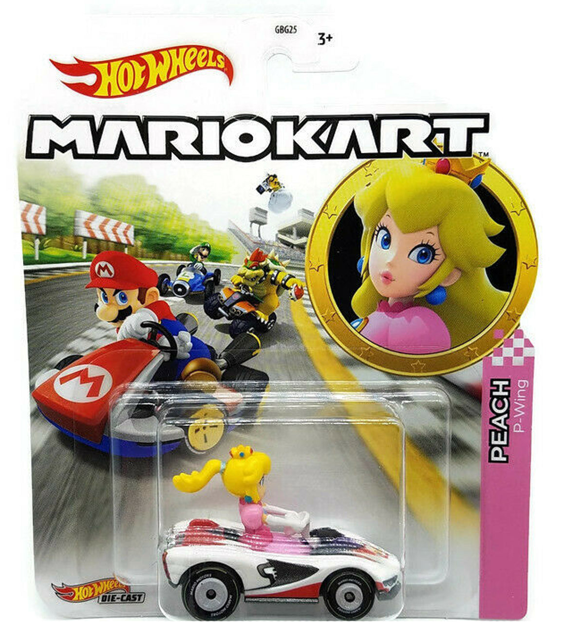 Hot Wheels Die-Cast 1/64 Mario Kart - Peach P-Wing