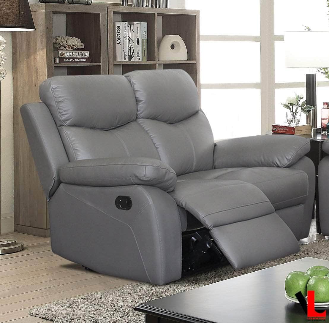 Aveon 62" Pillow Top Arm Reclining Loveseat in Leather Match - Available in 2 Colours
