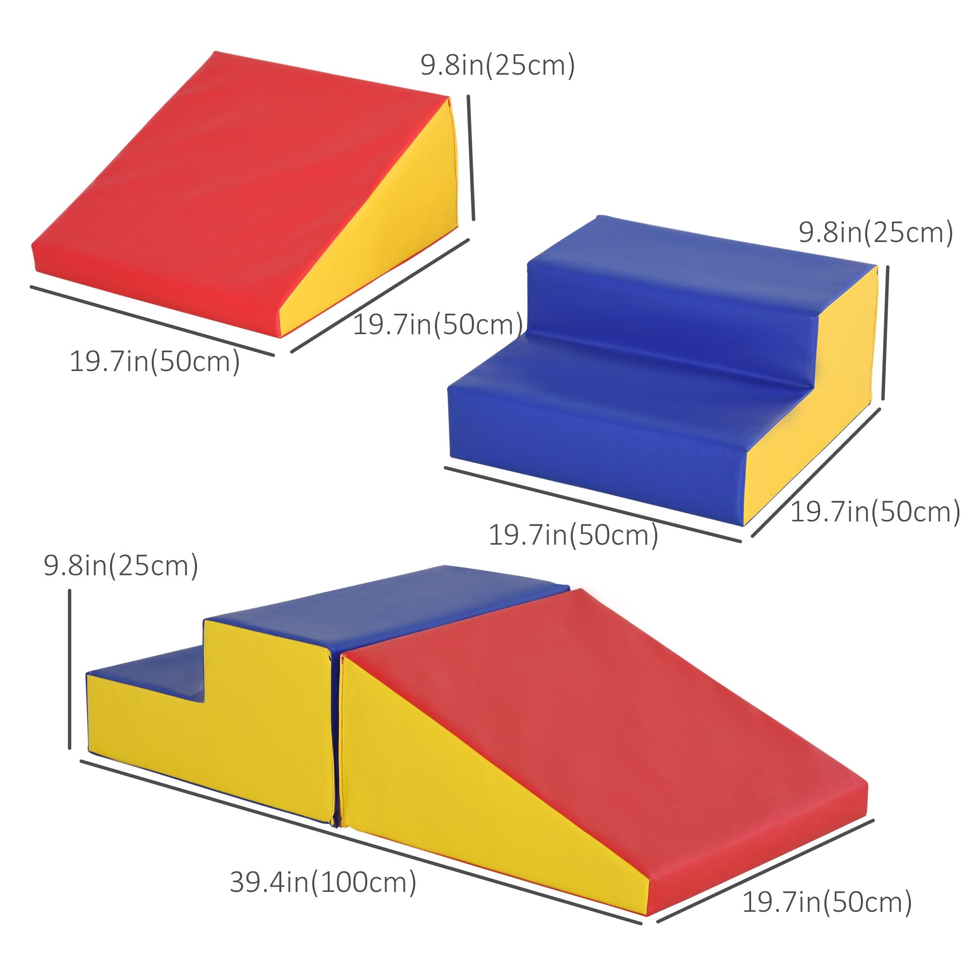 Soozier Soft Playscape: 2-Piece Foam Climb & Crawl Activity Set for Toddlers, Multicolor Learning Fun