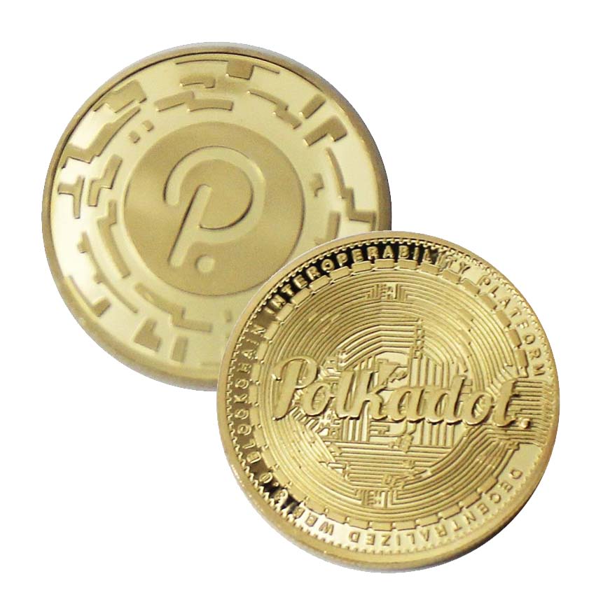 Polkadot Coin - Gold Metal Physical Blockchain Cryptocurrency Collectible Coin
