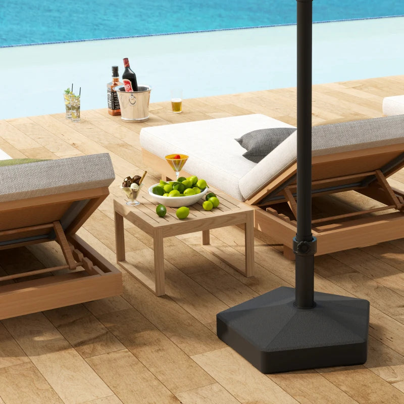 Patio Umbrella Base Holder, Heavy Duty Outdoor Umbrella Stand Base, Poolside, Black