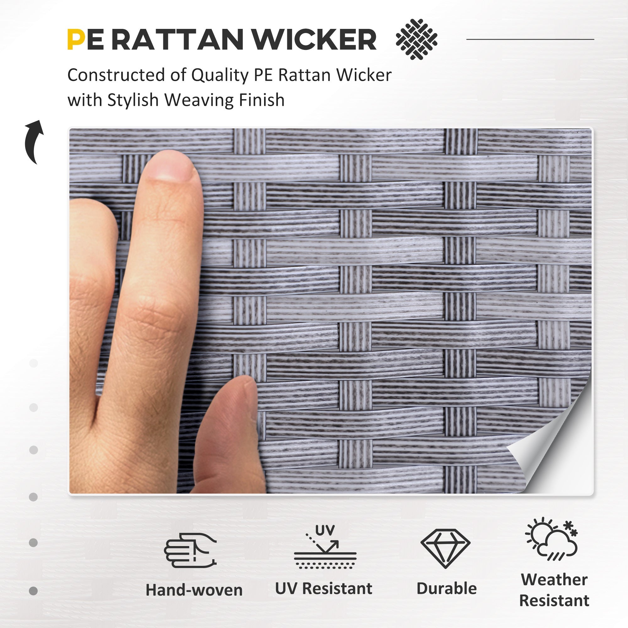 Outsunny 5-Piece Patio Dining Sets, Outdoor Furniture Sets PE Rattan Wicker Conversation Furniture Sets, Blue