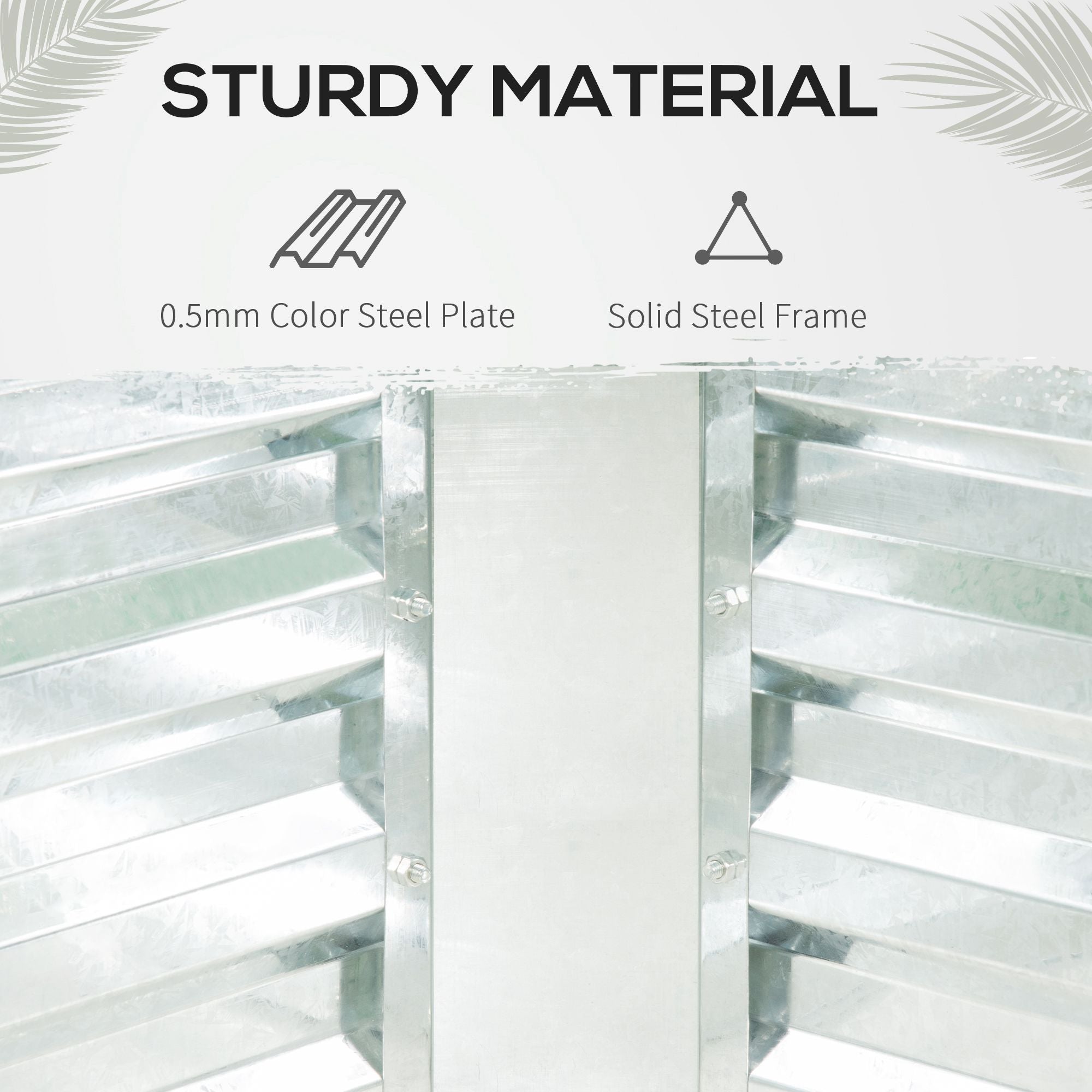 Outsunny Steel Outdoor Greenhouse Raised Garden Bed Planter Box Plastic Cover Roll Up Window Dual Use Flowers