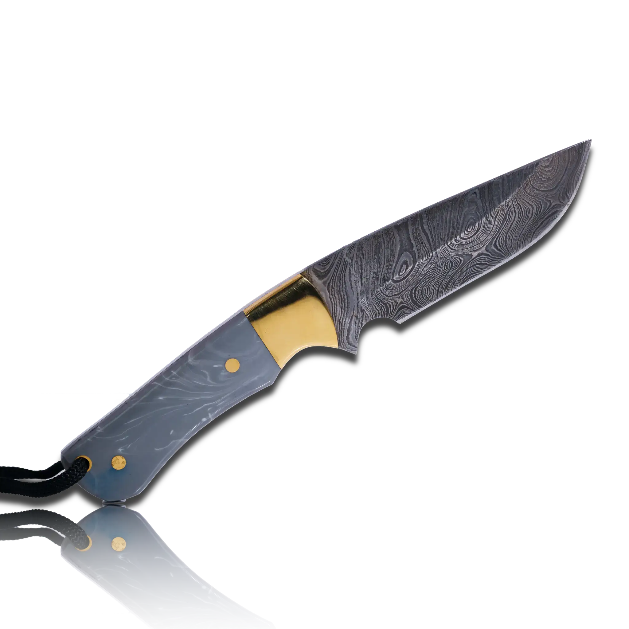 Original Kaito Damascus Steel Skinner Knife 4 inch blade with Premium Leather Sheath