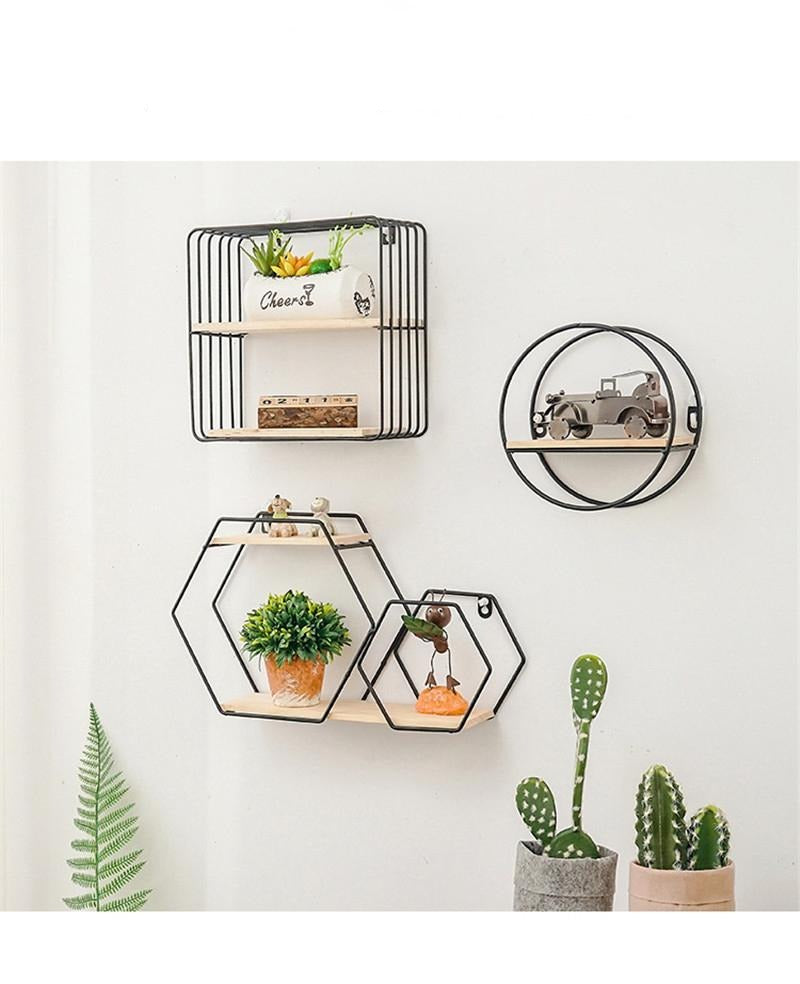 Hollow Wooden Storage Shelf