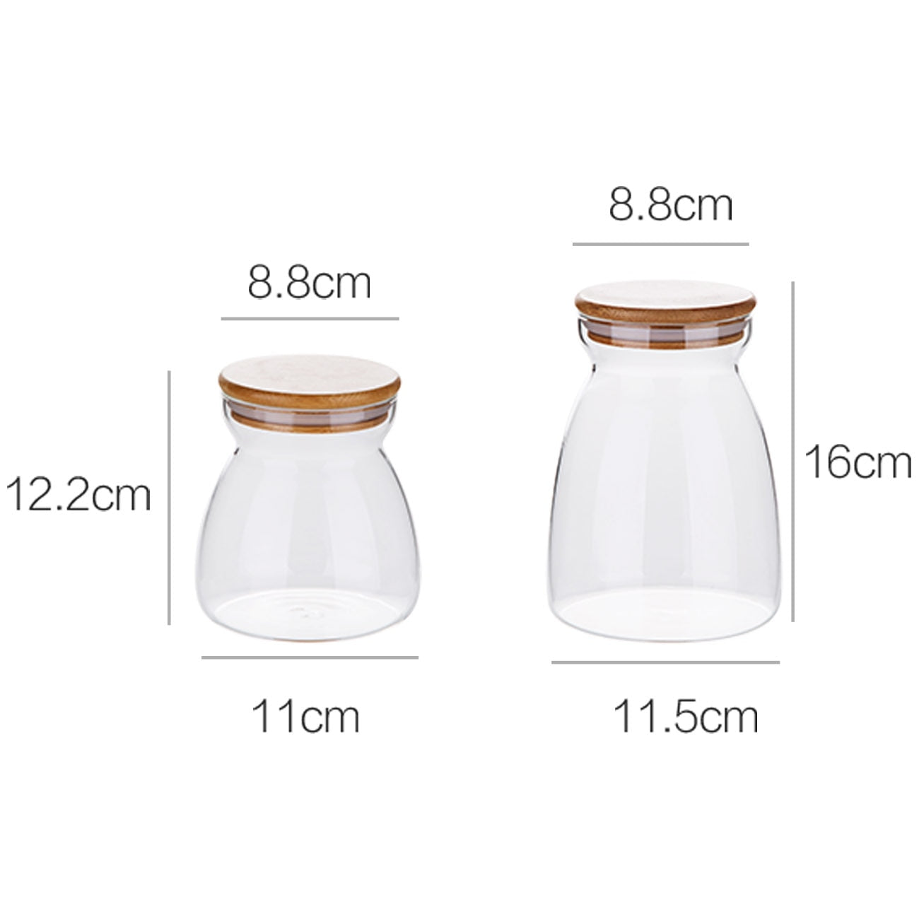Conical Glass Storage Containers