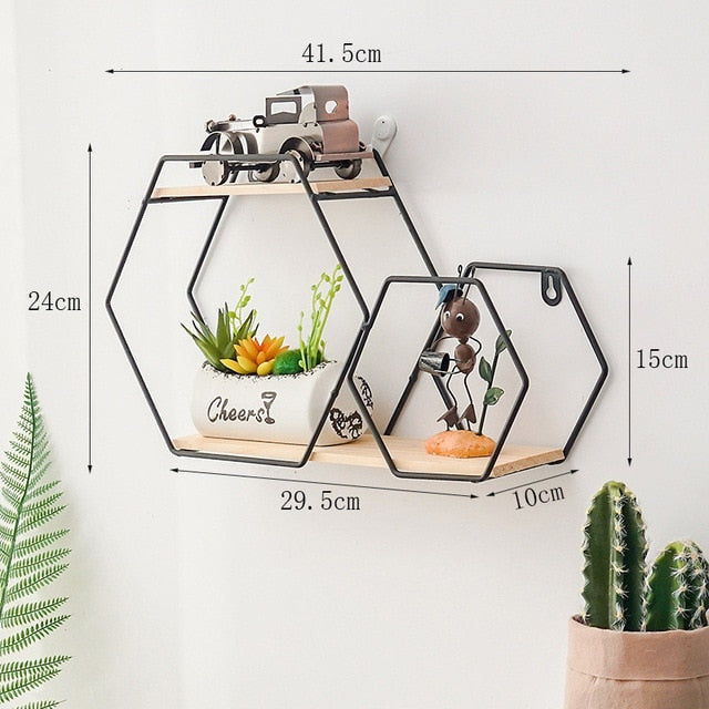 Hollow Wooden Storage Shelf