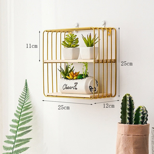 Hollow Wooden Storage Shelf