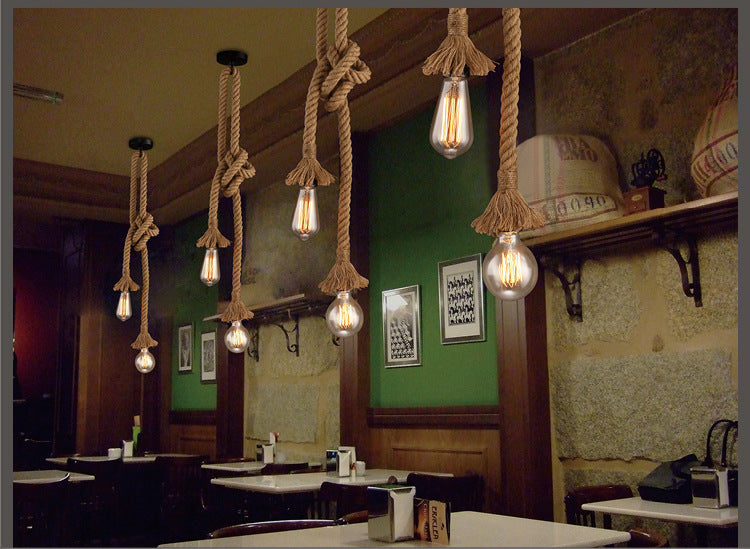 Wicker Rope Pendant Light