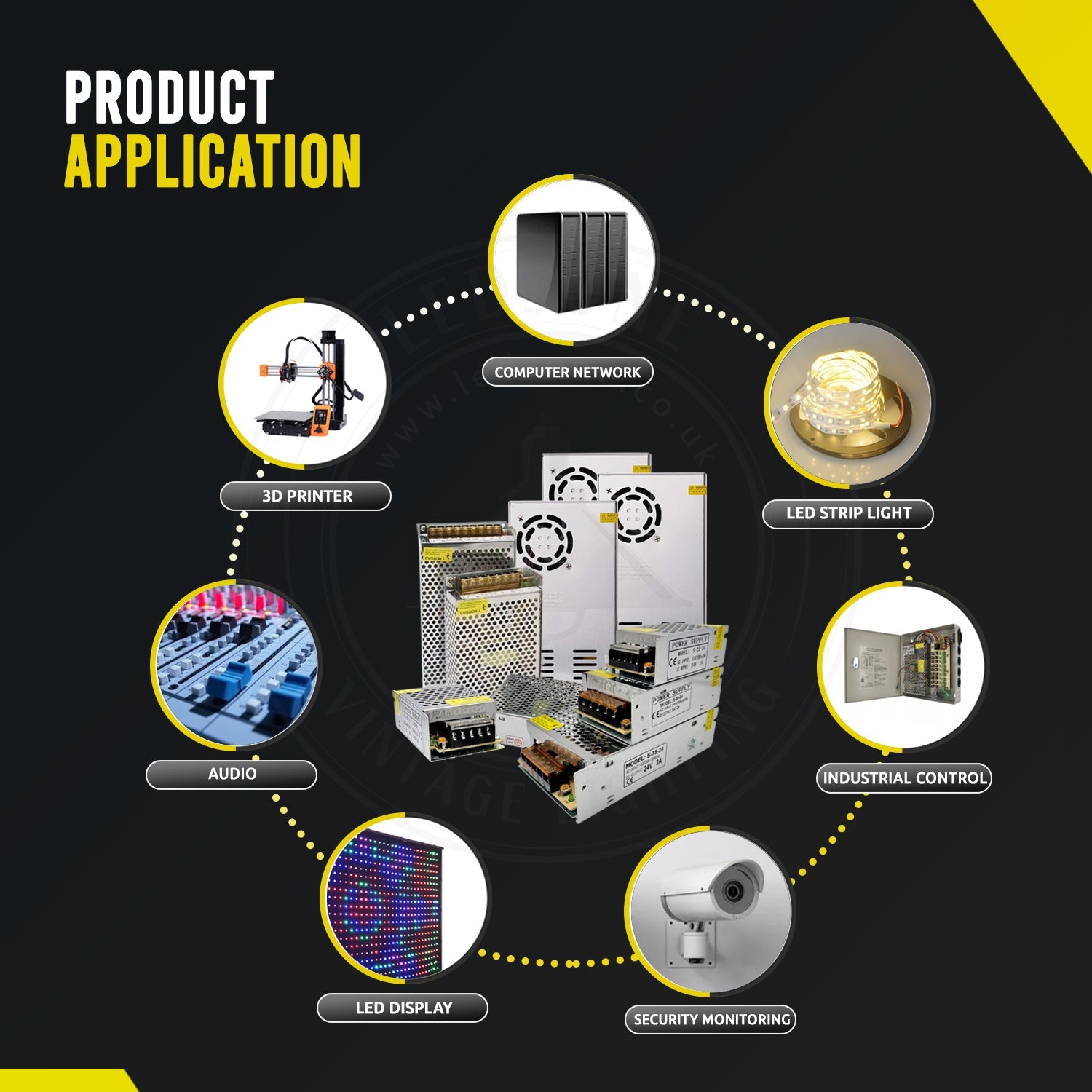 DC 24V 8.5 Amp Switching Power Supply for LED Strips CCTV~1027