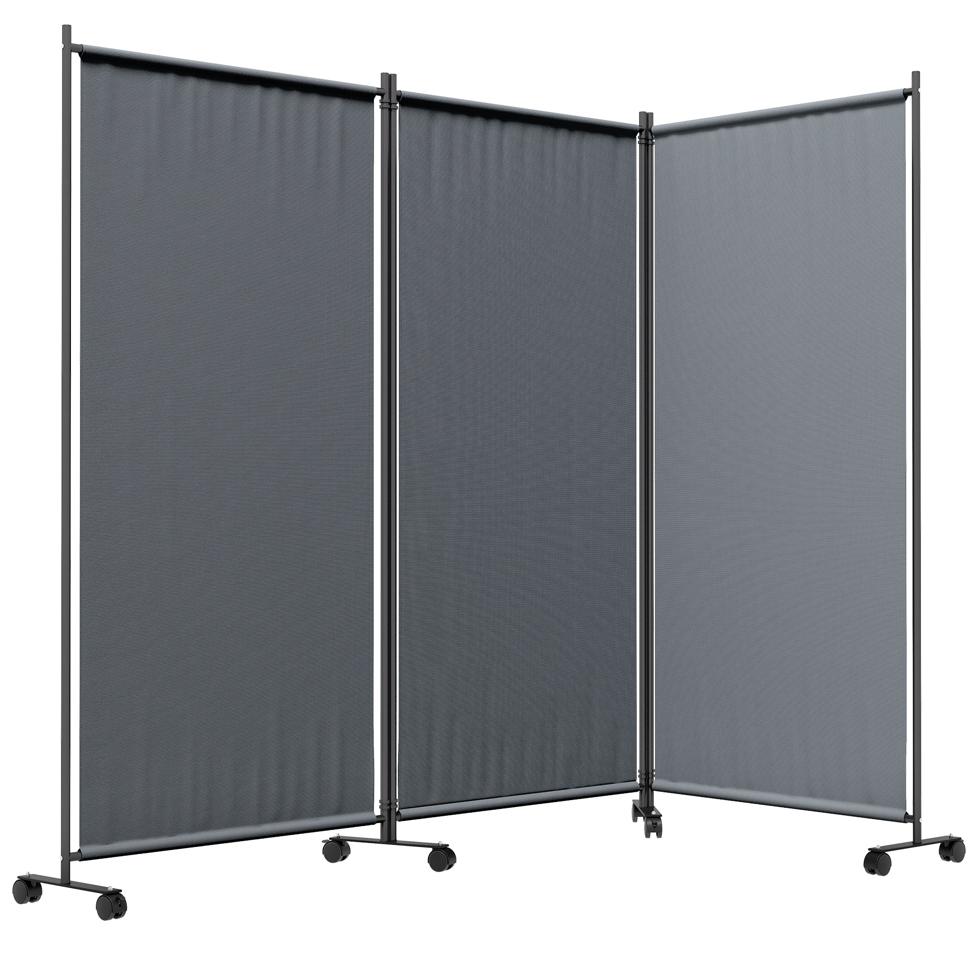 Outsunny 6FT Tall Folding Room Divider on Wheels, Rolling Privacy Screen for Outdoor Patio, Pool, Hot Tub