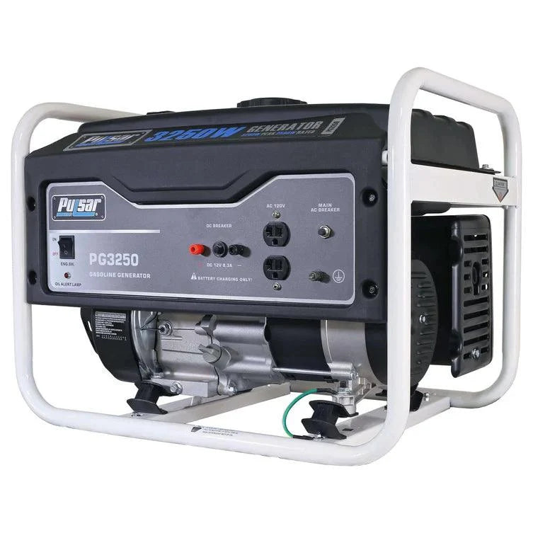 Pulsar PG3250 Portable Gasoline Generator – 3,250W Peak, 2,500W Running, 7 HP Engine