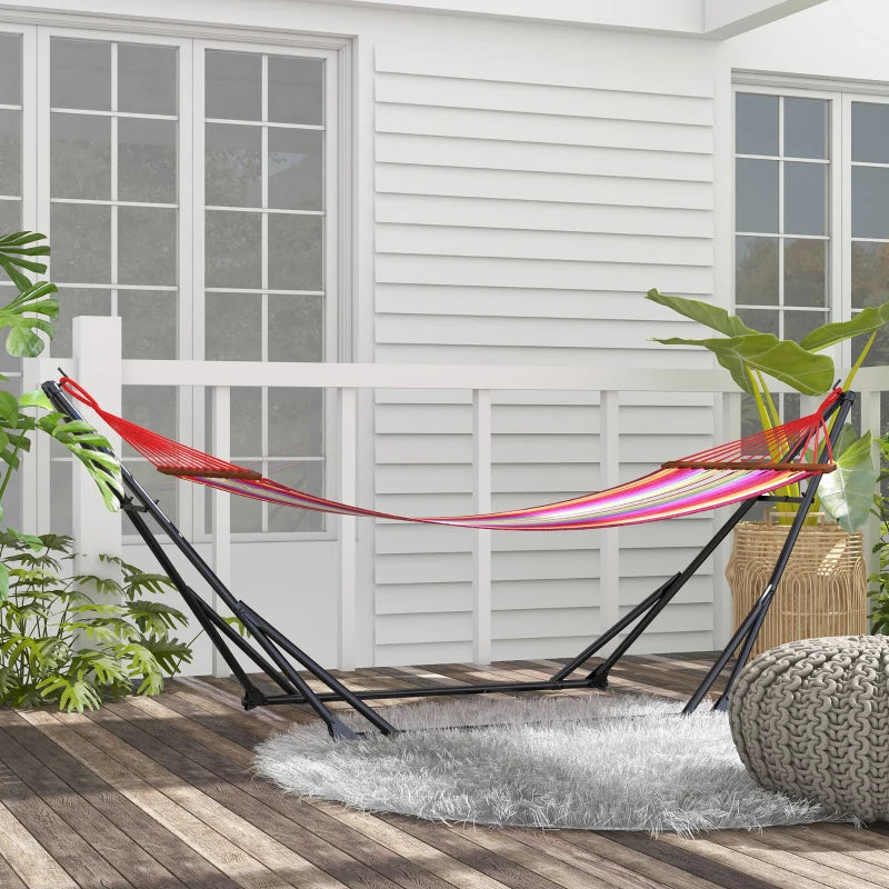 Foldable Hammock Stand, Portable 2 in 1 Hammock Chair Stand Only with Carry Bag, Load Capacity 120, for Patio, Black