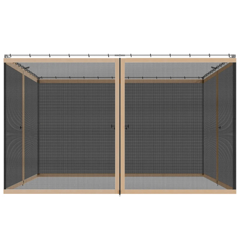 Replacement Mosquito Netting for Gazebo 12' x 12' Black Screen Walls for Canopy with Zippers, Beige