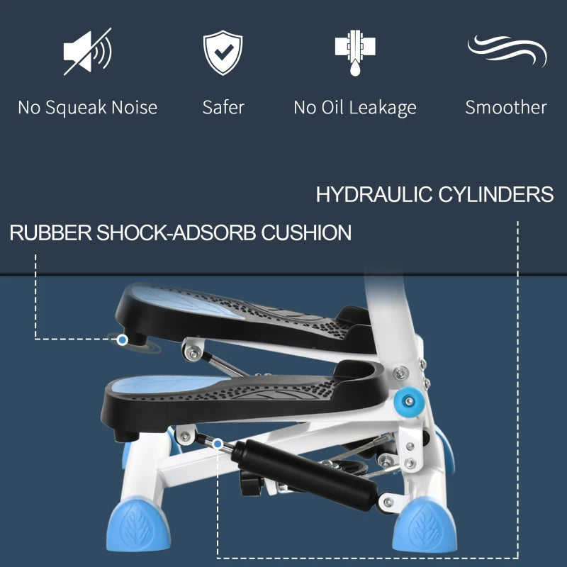 Soozier Twist Stepper Exercise Machine with Adjustable Resistance, LCD Screen - White & Blue