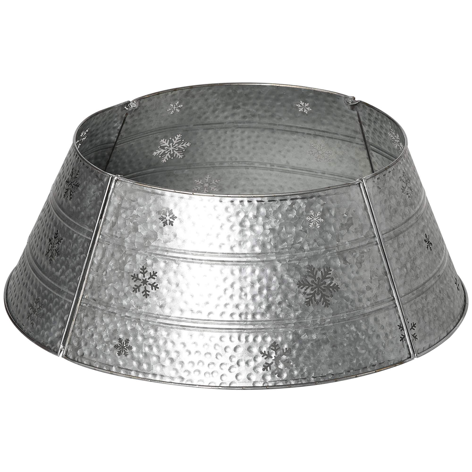 HOMCOM 26" Christmas Tree Base Cover, Christmas Tree Collar with Hollow Snowflake Pattern for Holiday, Party, Silver