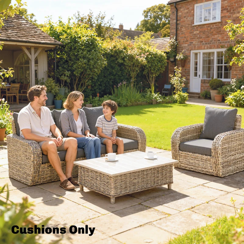 Outdoor Chair Cushions Set of 4, Fade Resistant Patio Chair Cushions for Outdoor Furniture, 24" x 24", Grey