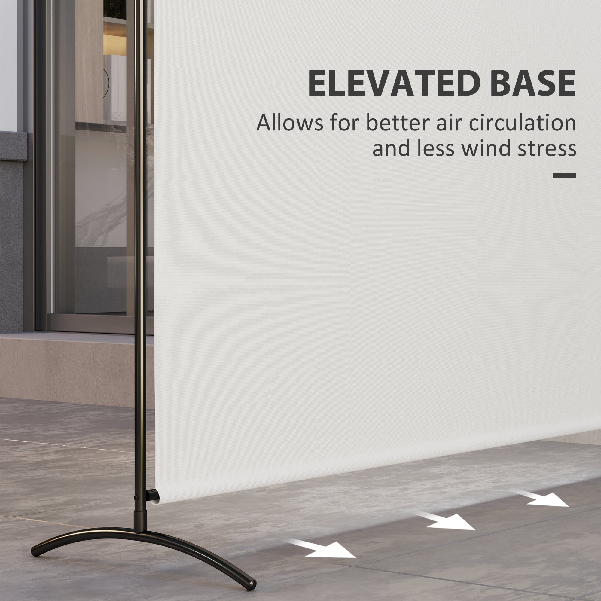 Outsunny Single Panel Room Divider, UV30+ Privacy Screen, Indoor Outdoor Privacy Panel with Stable Base, Beige