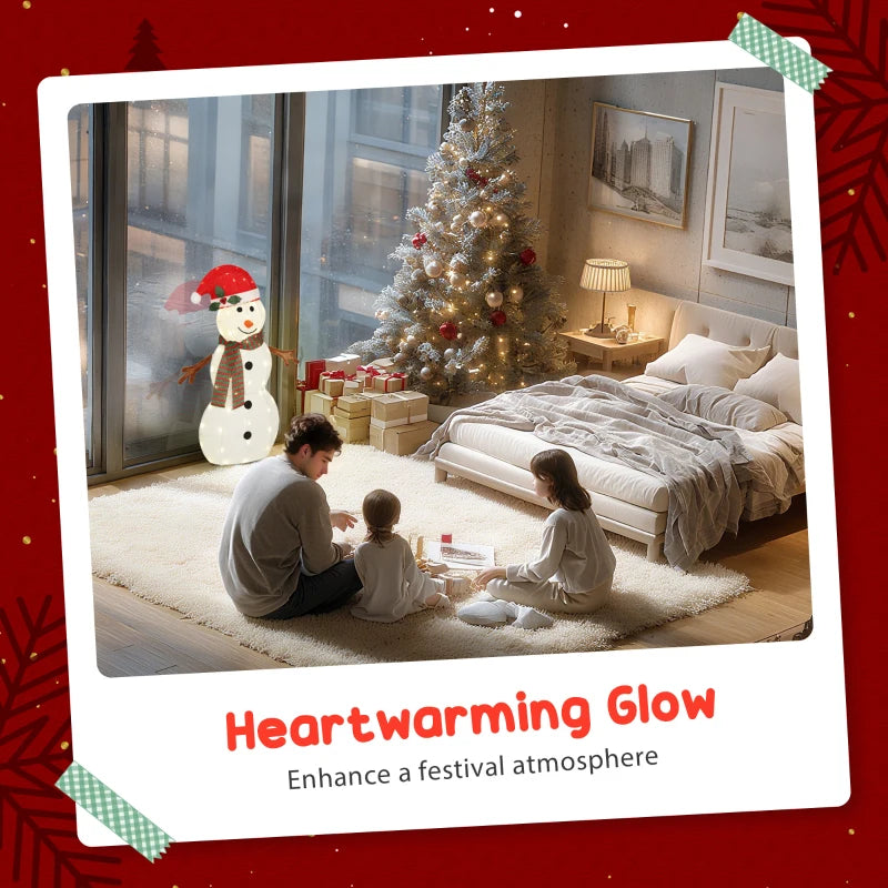 Lighted Christmas Decoration, Outdoor Christmas Snowman with LED Lights, Stakes, Zip Ties, IP44 Waterproof