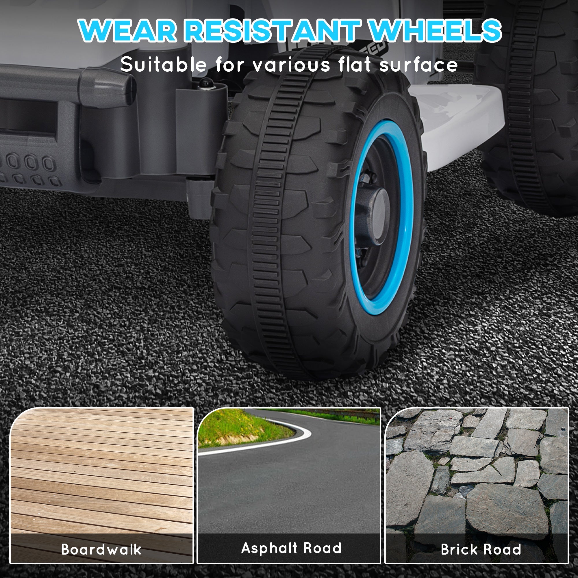 Qaba 6V Kids ATV Quad, 4 Wheeler Battery Powered Electric Ride on Car w/ Lights, Forward Backward, for 3-6 Years, White