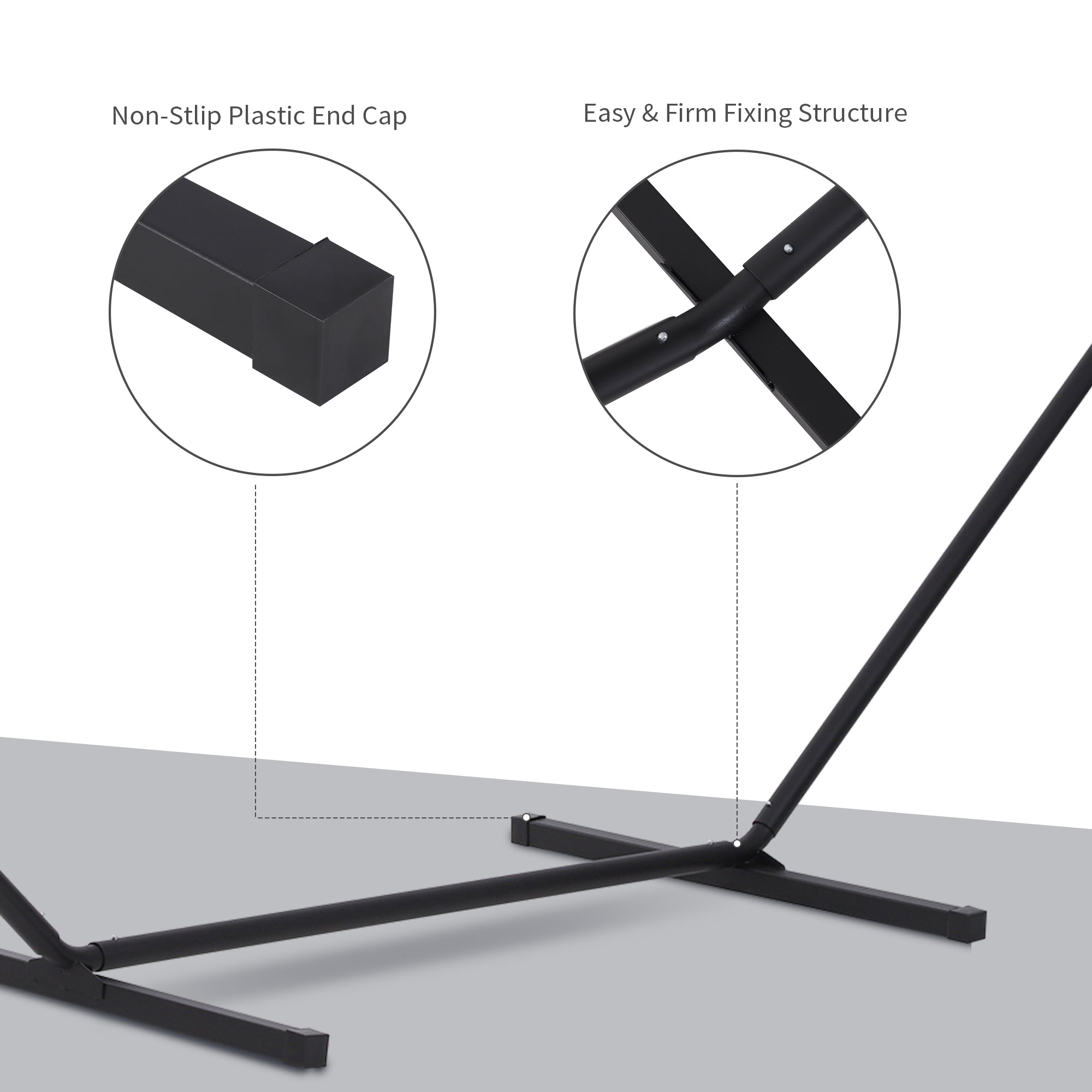 Outsunny Easy Setup Hammock Stand, Straight Pole for Garden Camping and Picnic Enjoyment