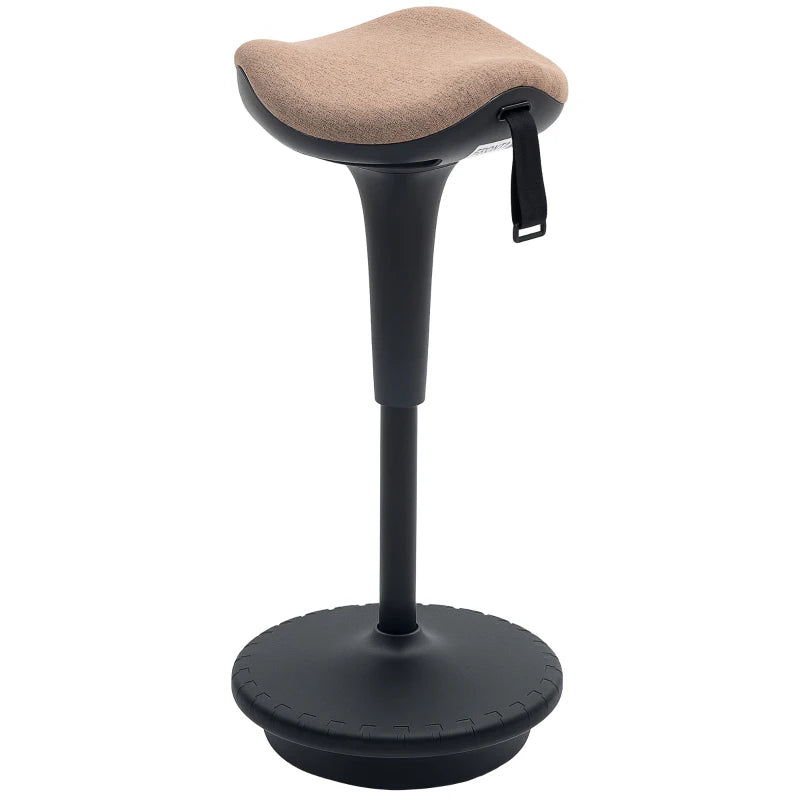 Swivel Standing Desk Chair, Adjustable Active Ergonomic Standing Stool, Backless Wobble Stool Chair, Brown
