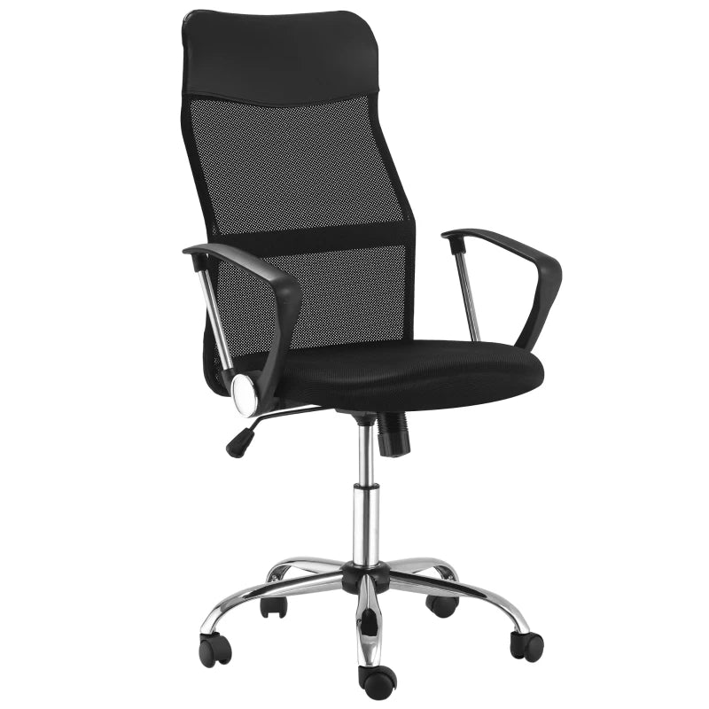 Ergonomic Mesh Office Chair, High Back Computer Desk Chair with Adjustable Height, Tilt Function, Armrest, 360° Swivel Office, Black